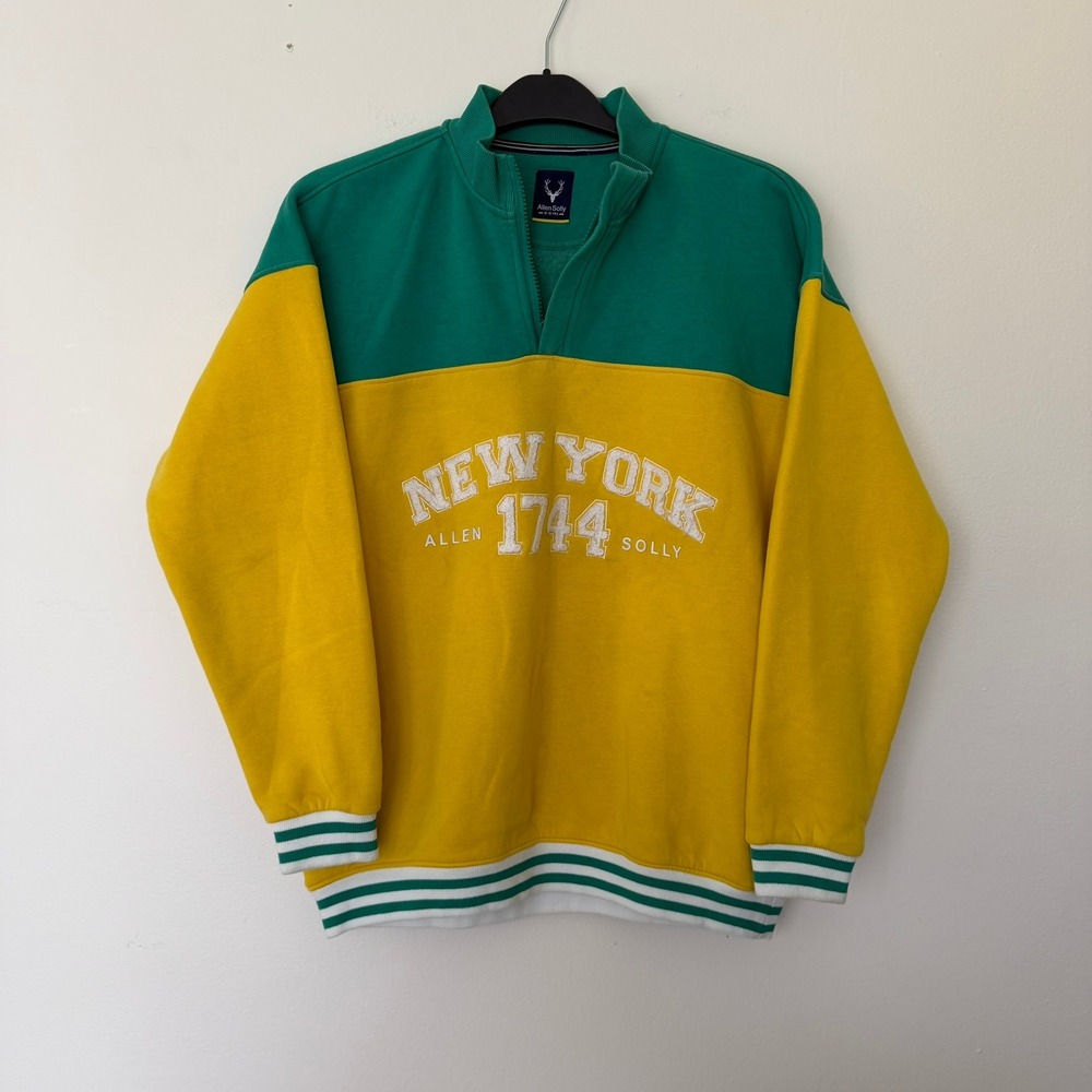 Allen Solly Youth 16 Years Colorblock Quarter Zip Flecce Sweatshirt